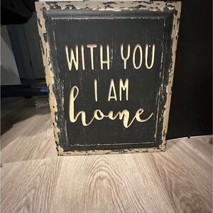 Rustic Black and Cream Wall Sign